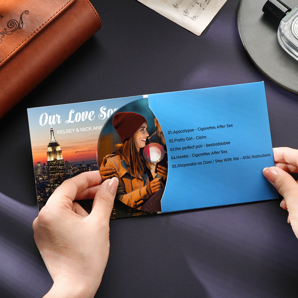 Custom Photo Jacket Photo CD Mixtape Choose 5/10/16 Songs Mixtape CD Music Gift For Him/Her 