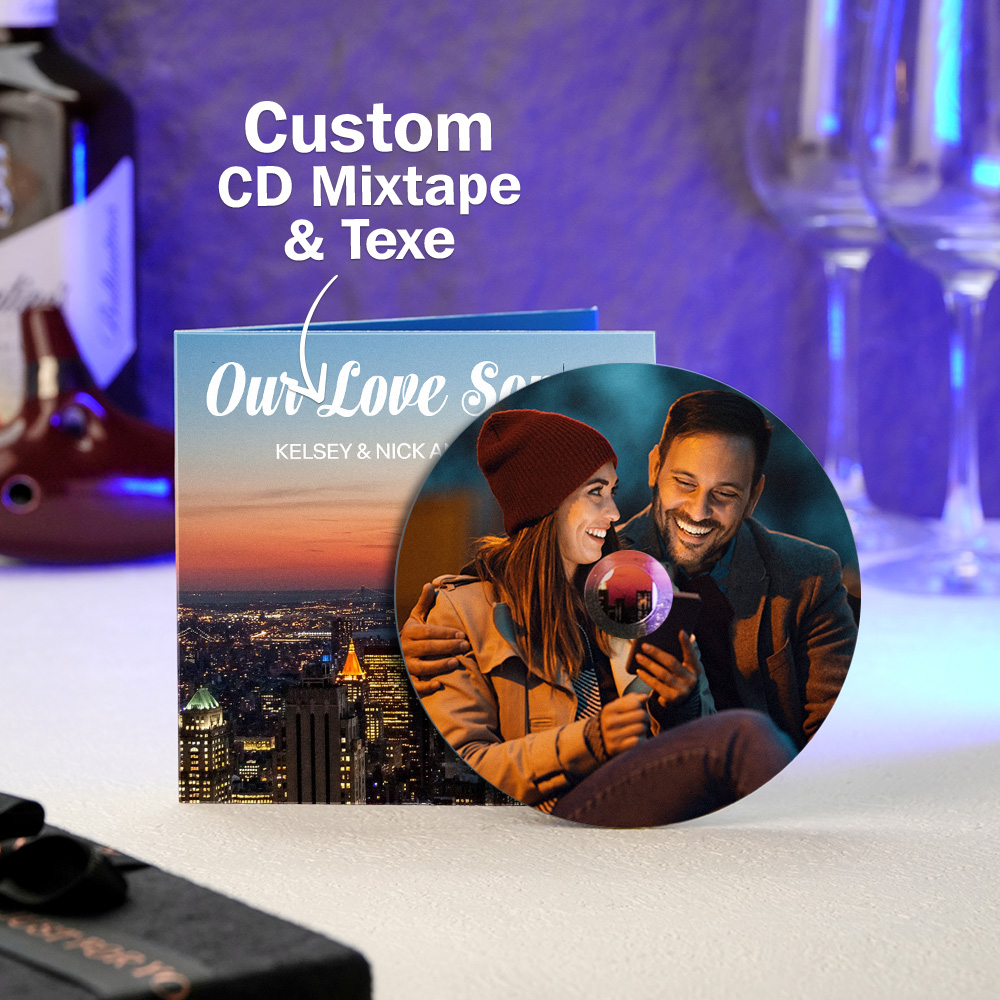 Custom Photo Jacket Photo CD Mixtape Choose 5/10/16 Songs Mixtape CD Music Gift For Him/Her 
