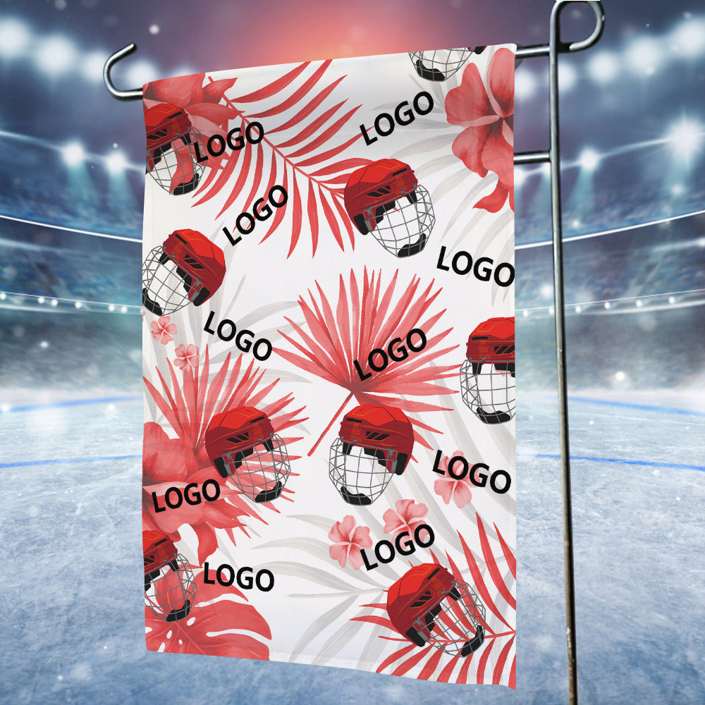 Custom Logo Garden Flag Aloha Red Leaves Flag