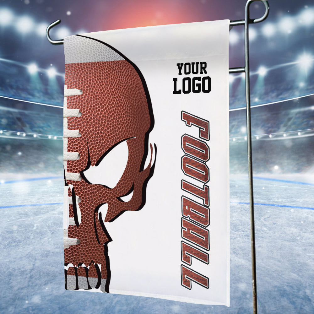 Custom Logo and Text Garden Falg Football And Skull Flag