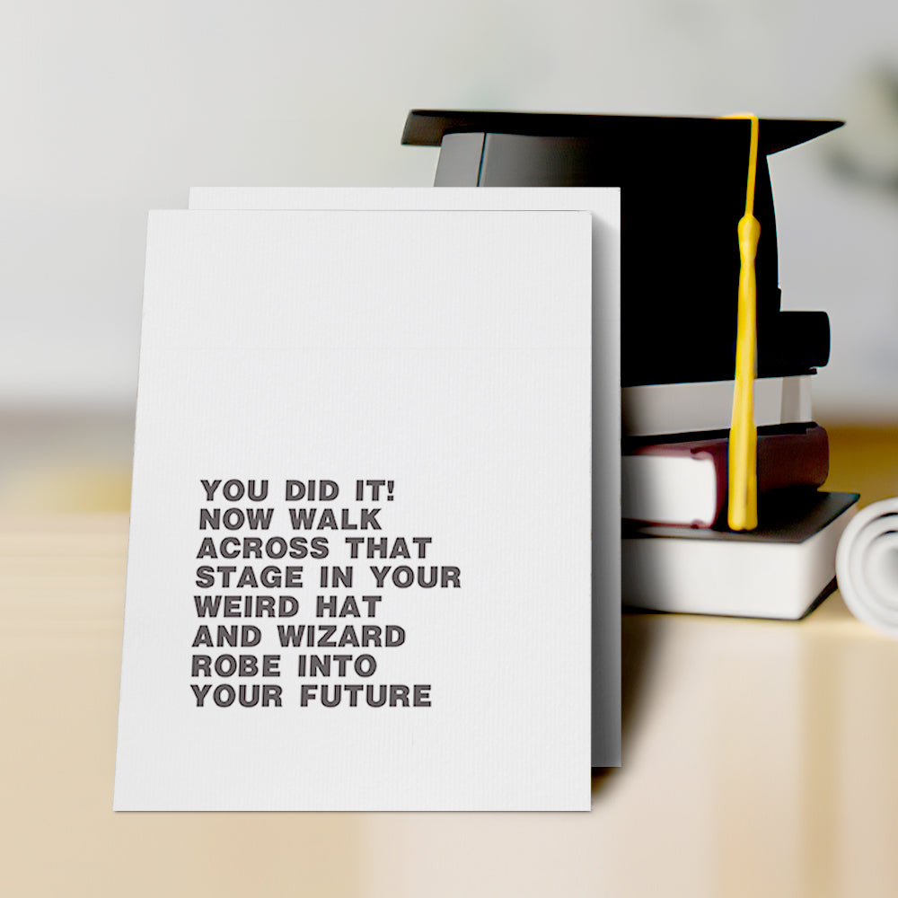 Weird Hat and Robe Graduation Card Funny Graduation Card Greeting Card - MyHawaiianShirts