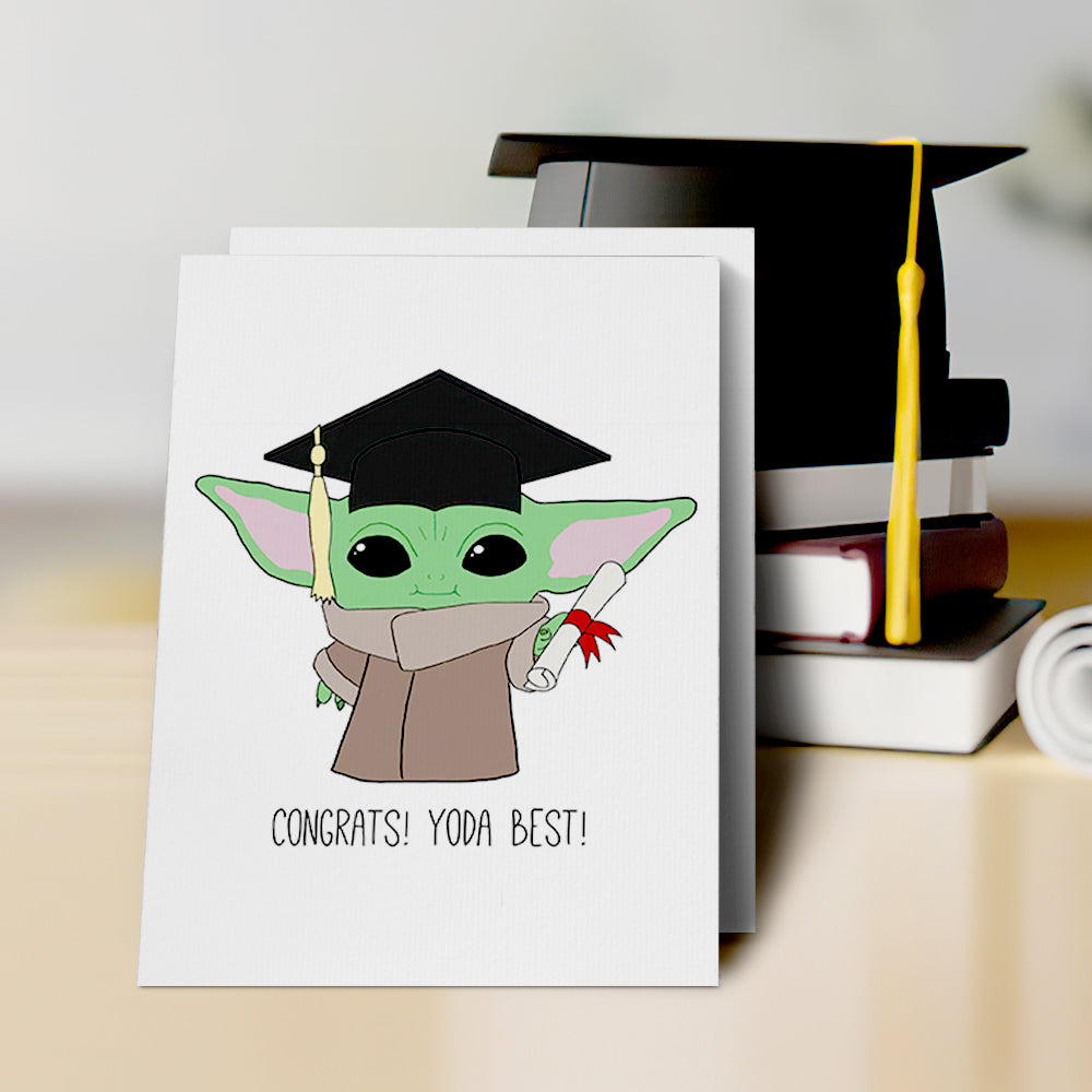 Congrats! Yoda Best Graduation Card Funny Graduation Card Cute Grad Card - MyHawaiianShirts