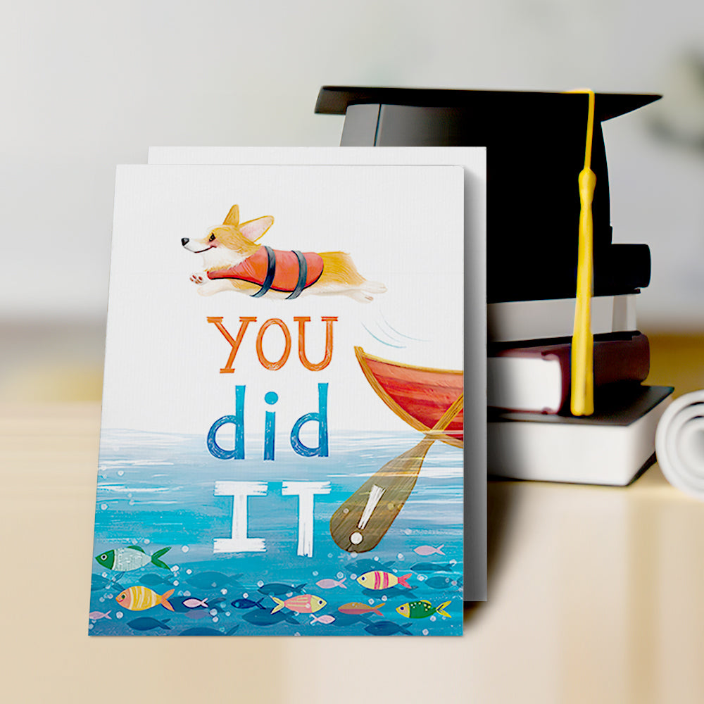 Cute Corgi Graduation Card You Did It Card Graduation Gift for Best Friend - MyHawaiianShirts
