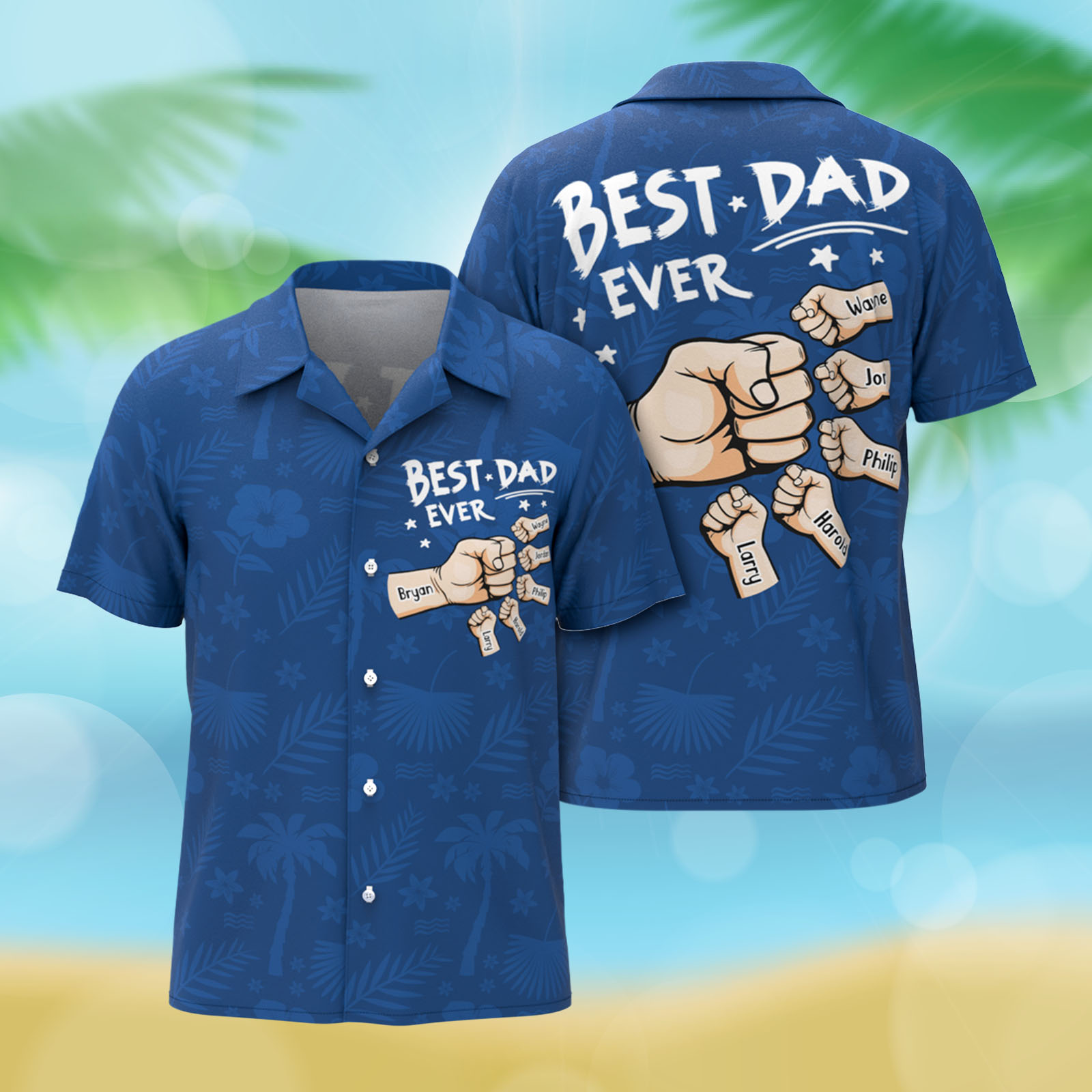 Custom Fist Hawaiian Aloha Shirt Gift Custom Button-down Shirt Gift For Dad/Grandpa