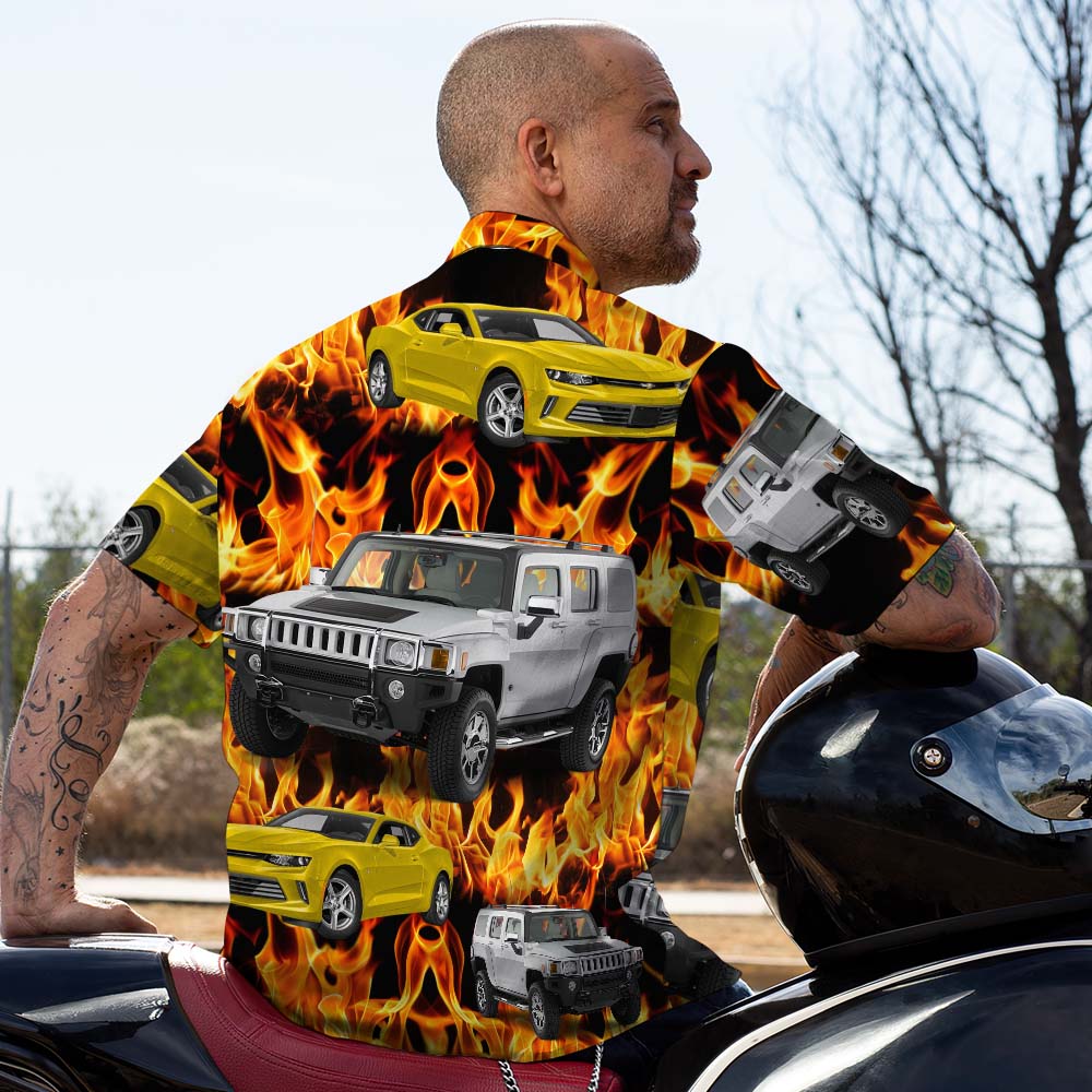 Upload Car/Motorcycle Photo Custom Hawaiian Shirts - Vehicles Shirt With 1-3 Photos