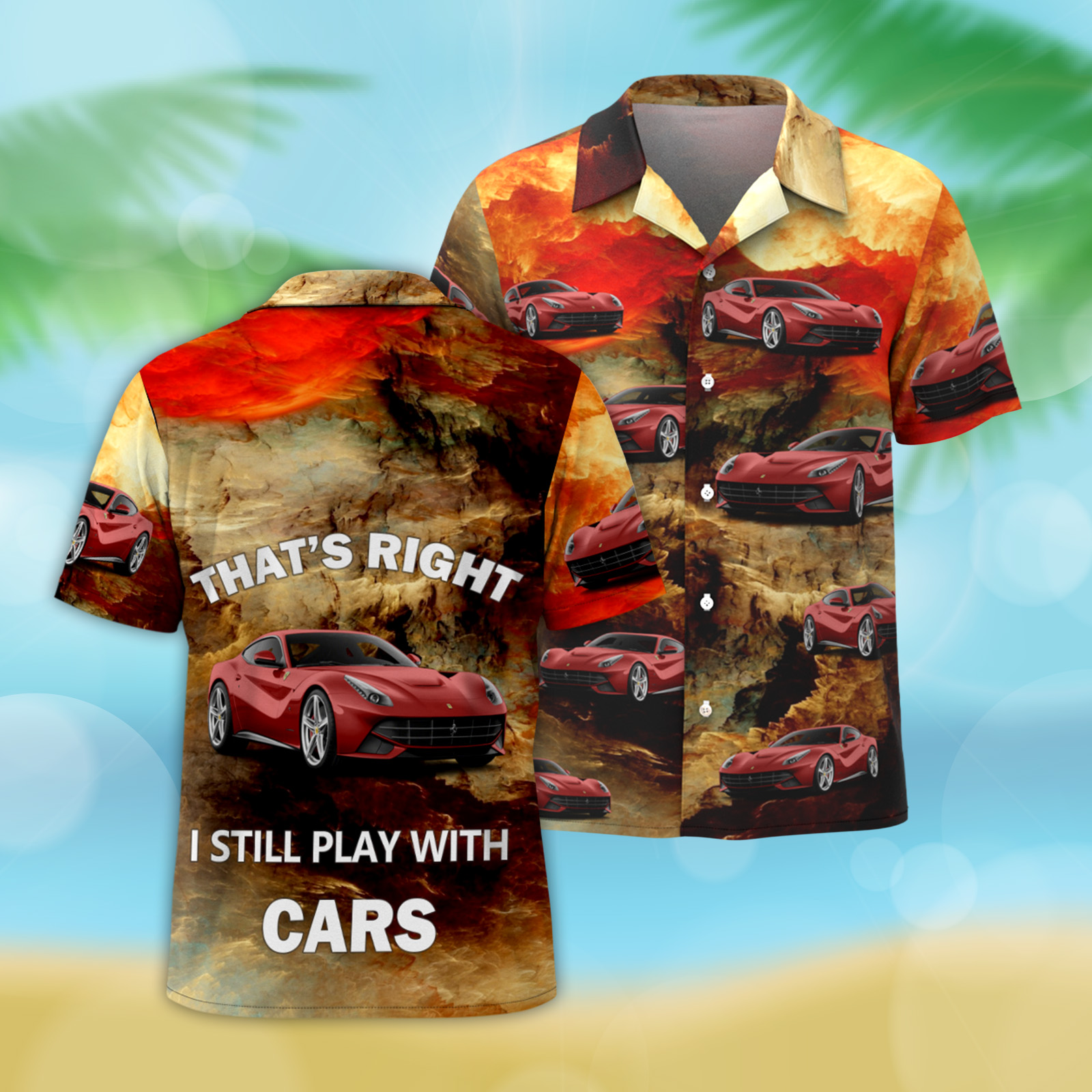 Custom Hawaiian Shirts Mountains and Rivers Aloha Beach Shirt For Men
