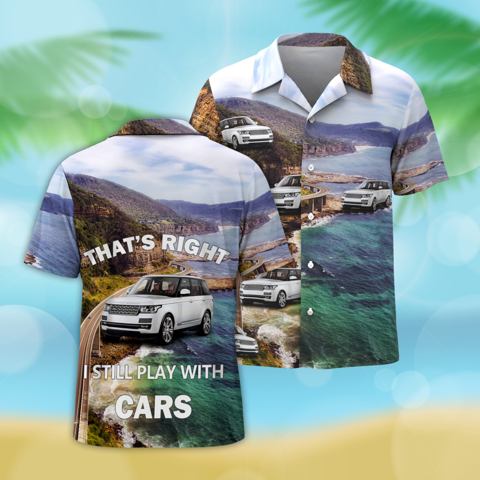 Custom Hawaiian Shirts Mountains and Rivers Aloha Beach Shirt For Men