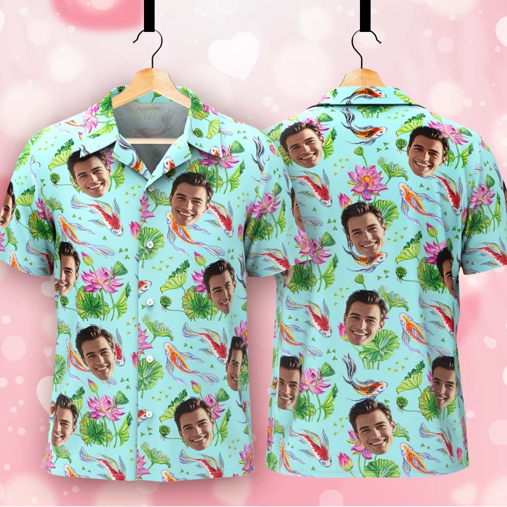 Custom Tropical Pattern Hawaiian Shirt Personalized Photo Hawaiian Shirt Party Gift Summer Gift