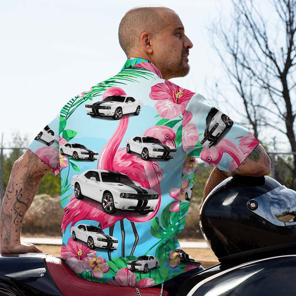 Upload Car Photo Custom Photo All Over Print Hawaiian Shirt Flamingo Summer Hawaiian Shirt for Men
