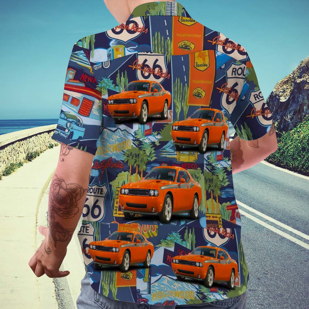 Upload Car Photo Custom Photo Hawaiian Shirt Route 66 Landmarks Aloha Beach Shirt Gift for Him