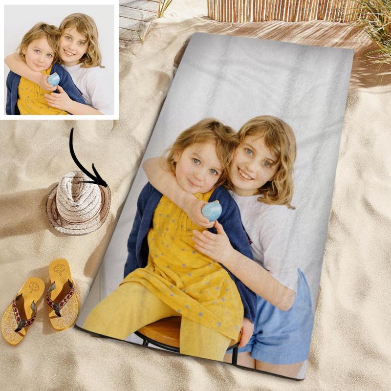 Customized Photo Personalised Beach Towel Gift Beach VacationTowel for Friends