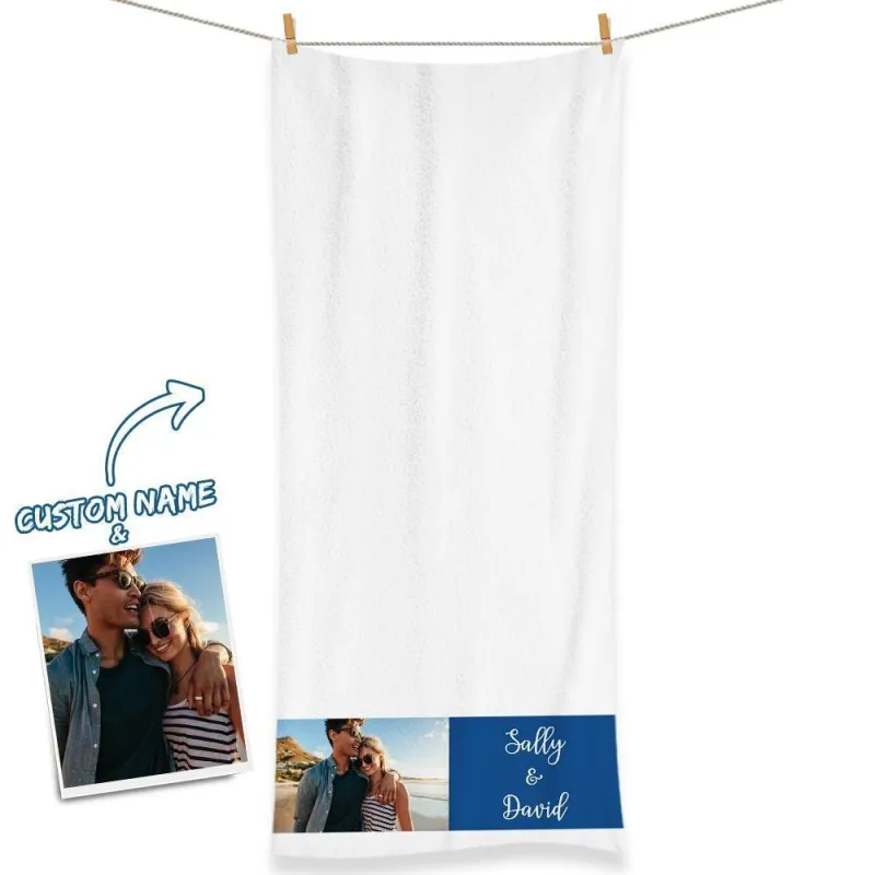 Sweet Couples Engraved Photo Towel