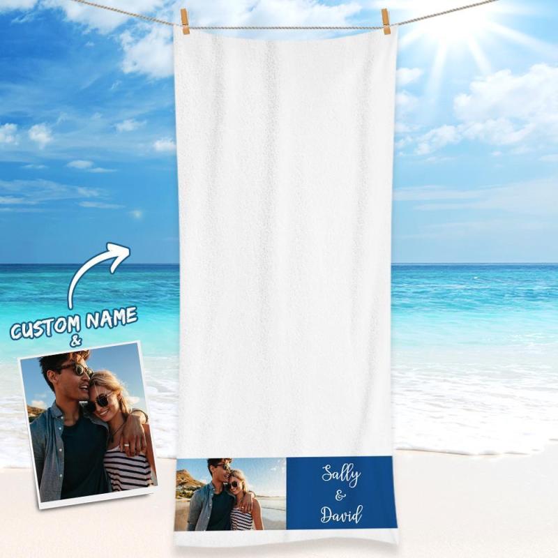 Sweet Couples Engraved Photo Towel