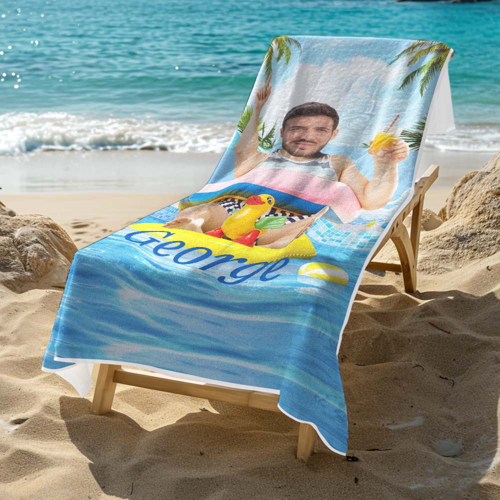 Father's Day Gift, Personalized Beach Towel For Adults Couple Gifts For Him, Quick Dry , Beer Belly Father , No Sand Microfiber Beach Towel