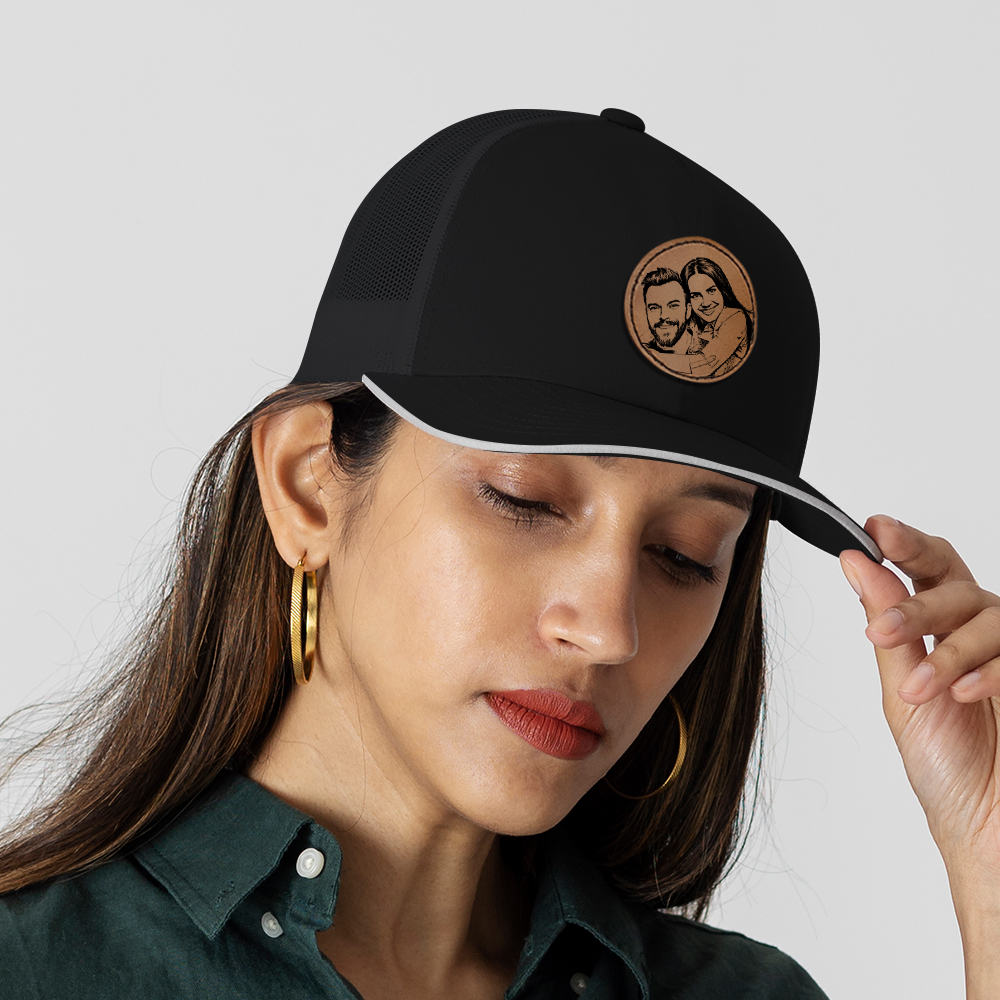 Custom Leather Patch Hats, Logo Hats, Laser Engraved Leather Patch, Leather Patch, Company Logo Hat, Personalized Mens Hats, Leather Patch