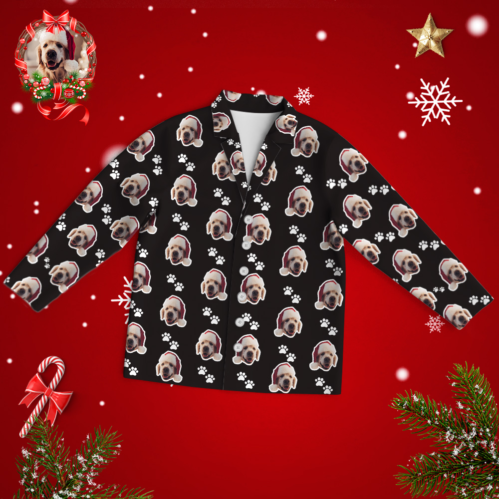 Custom Face Pet Footprint Long Sleeve Pajamas Leisure Wear