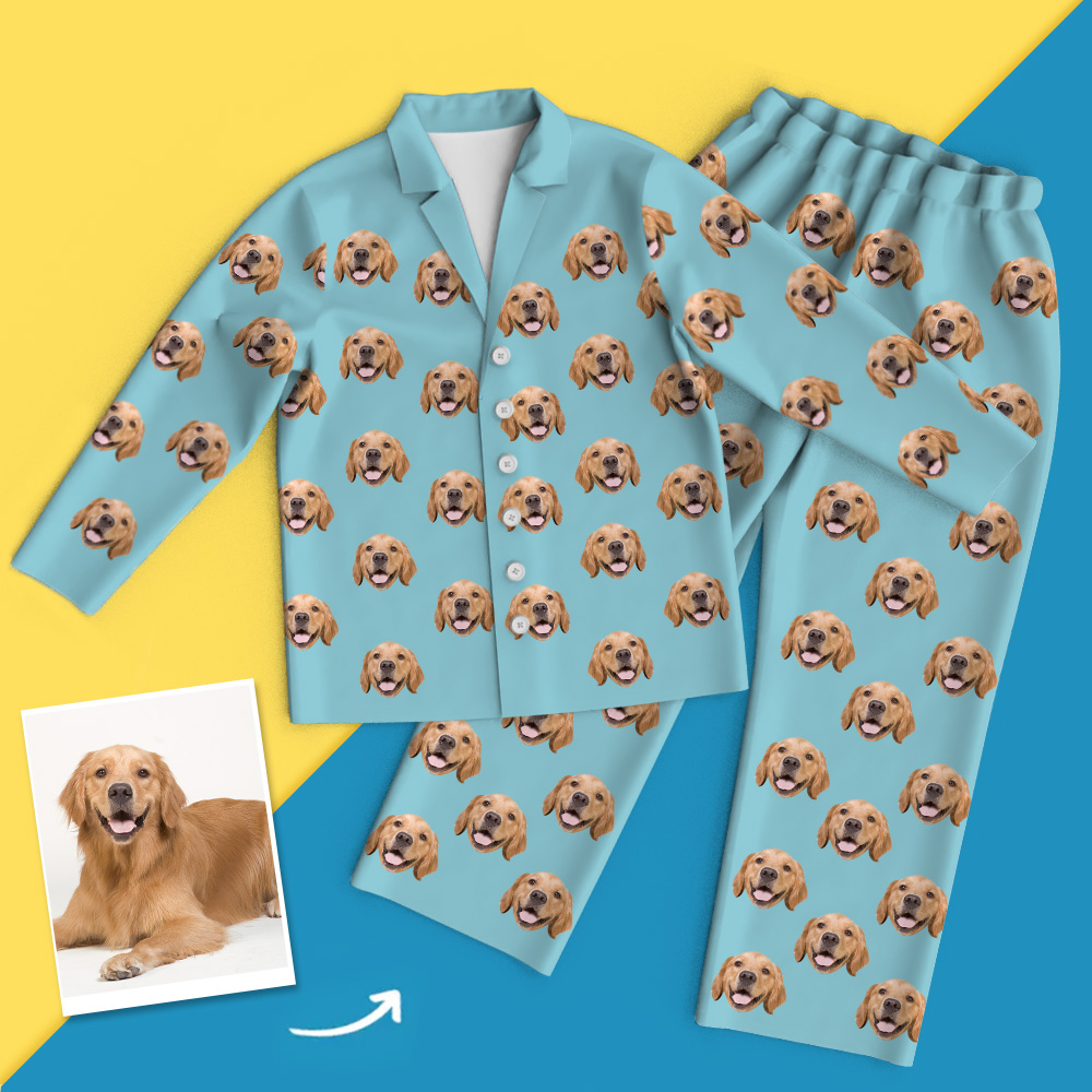 Custom Cute Pet Face Pajamas - Colorful