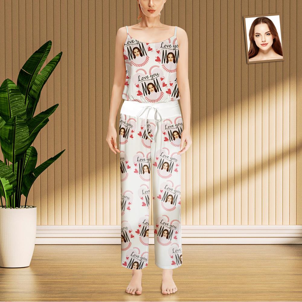 Custom Face Sleepwear Ladies Loose Wide-leg Pants Mother's Day Pajama - Love You Mom