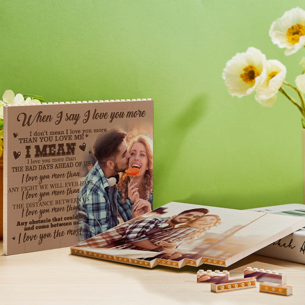 I Love You Personalized Photo Building Block Brick Frame - MyHawaiianShirts