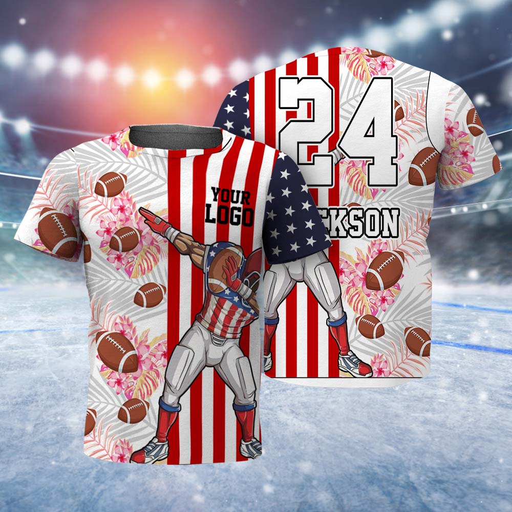 Custom T-shirt with Your Logo Flower and Leaves Mens T-shirt