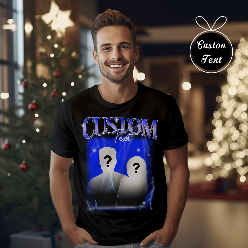 Custom Text Vintage T-shirt Personlised Funny Question Mark T-shirt