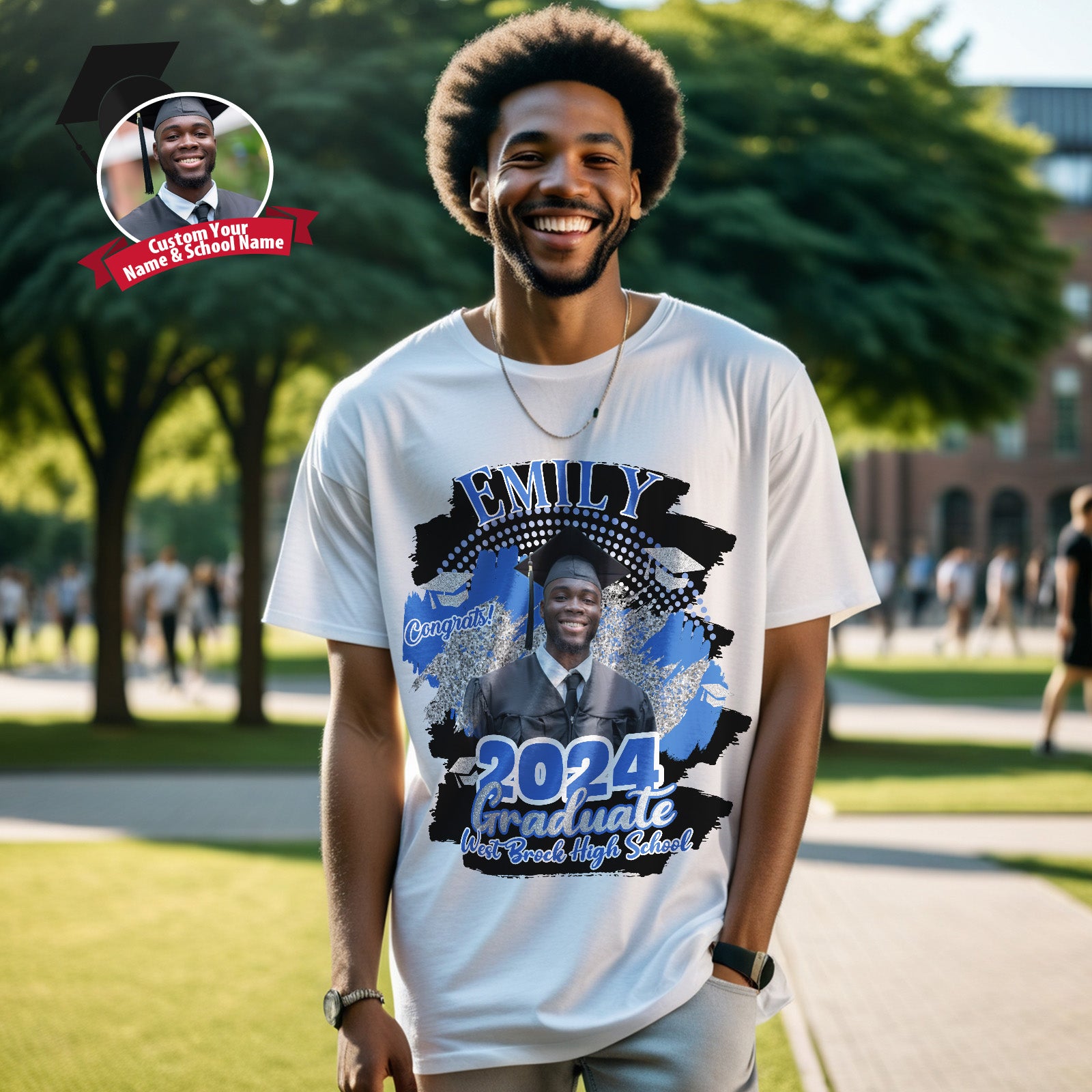 Custom Graduation 2024 T-shirt with Name Personalized Photo Vintage T-shirt - MyHawaiianShirts