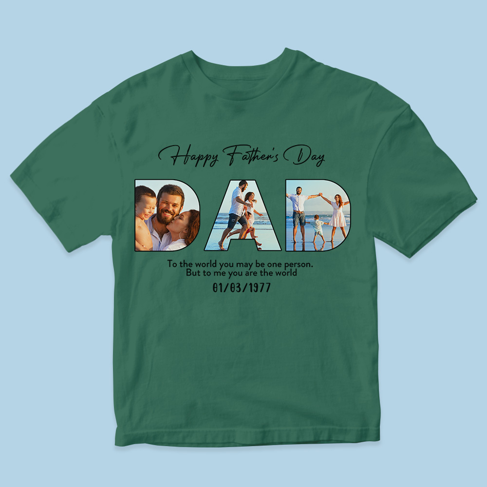 Custom T-shirt Personalized  Dad Photo Father's Day  Gift for Him