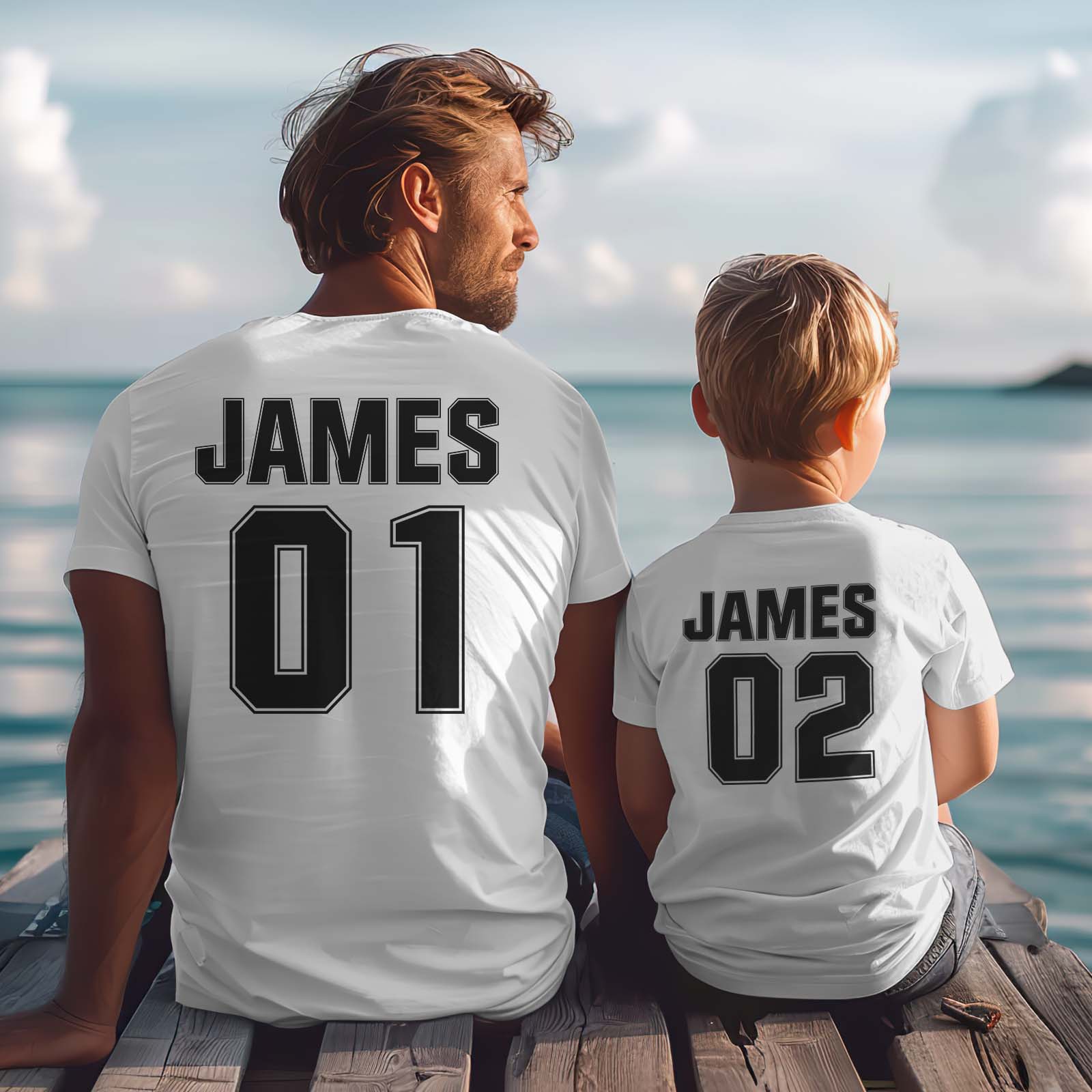Personalized Dad Shirt Dad & Son Personalized Last Name Shirt, Dad and Baby Matching Shirts Fathers Day Shirt Gift For Fathers