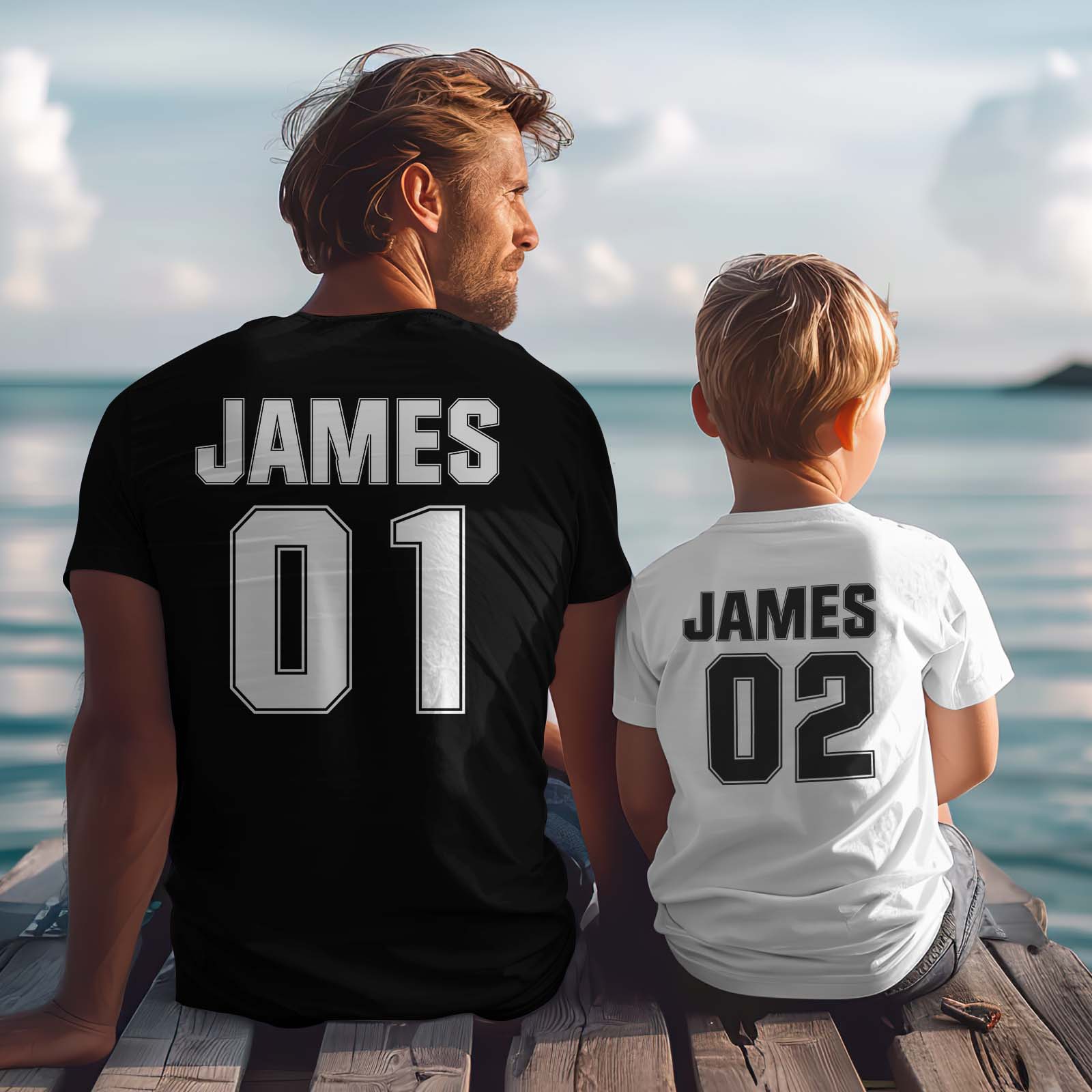 Personalized Dad Shirt Dad & Son Personalized Last Name Shirt, Dad and Baby Matching Shirts Fathers Day Shirt Gift For Fathers