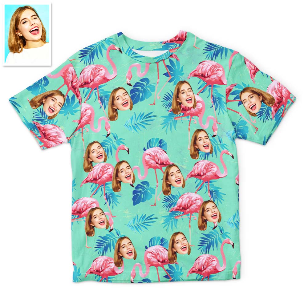 Custom Face T-Shirts Unisex Fully printed Hawaiian Style T-shirt 5 Colors Available