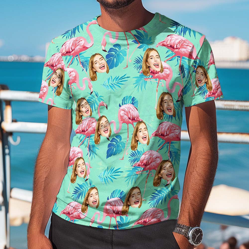 Custom Face T-Shirts Unisex Fully printed Hawaiian Style T-shirt 5 Colors Available