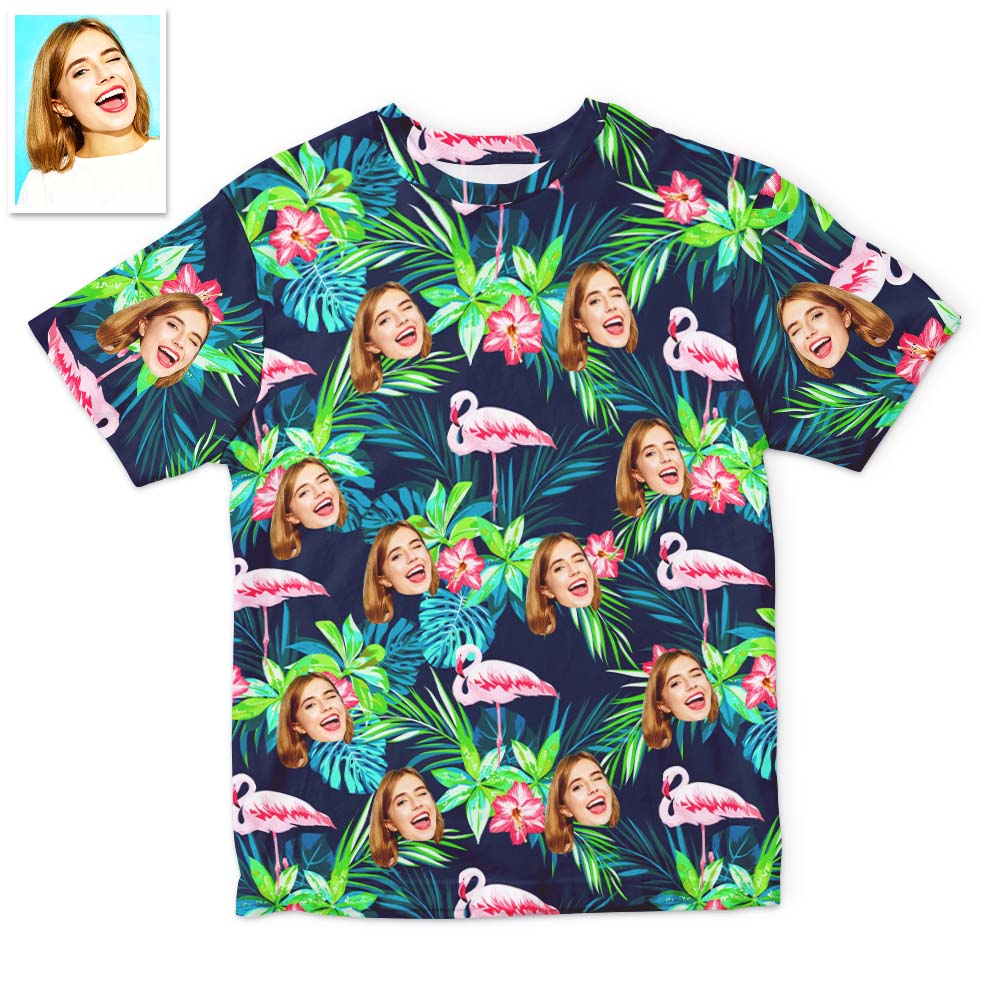 Custom Face T-Shirts Unisex Fully printed Hawaiian Style T-shirt 5 Colors Available