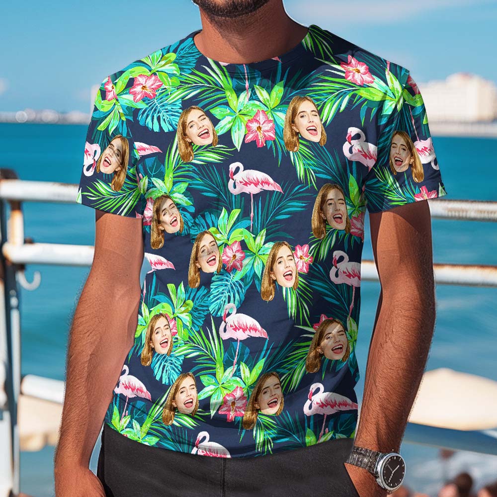 Custom Face T-Shirts Unisex Fully printed Hawaiian Style T-shirt 5 Colors Available