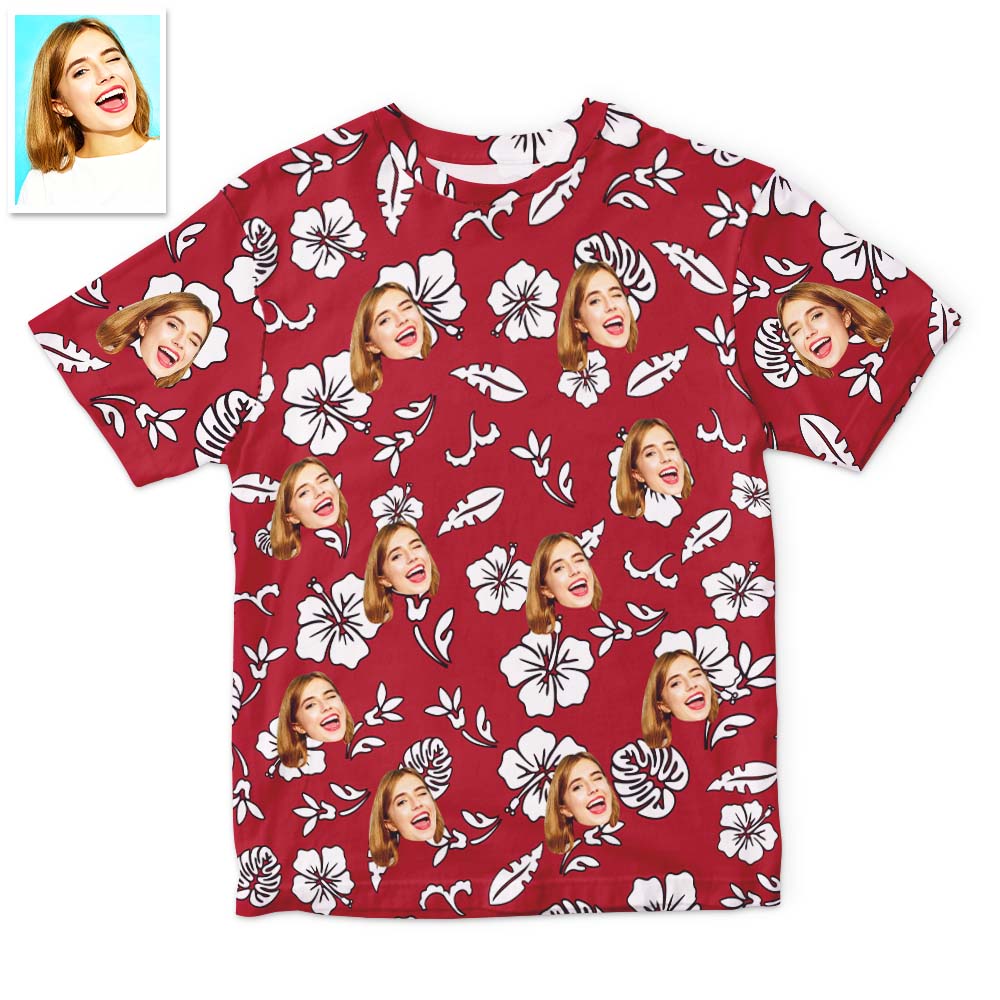 Custom Face T-Shirts Unisex Fully printed Hawaiian Style T-shirt 5 Colors Available