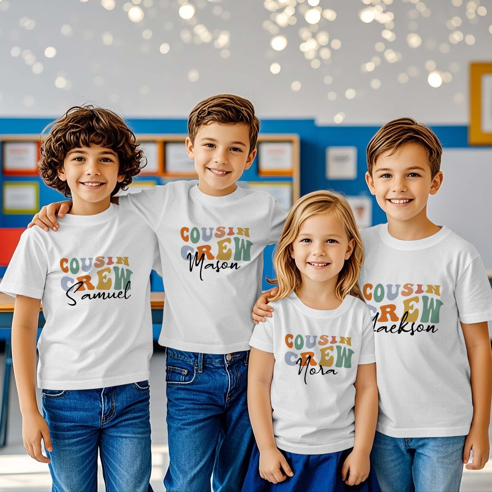 Personalized Cousin Crew Shirt Christmas Family Cousin Crew T-shirts Retro Kids Cousin Crew Toddler Shirt Christmas Gifts