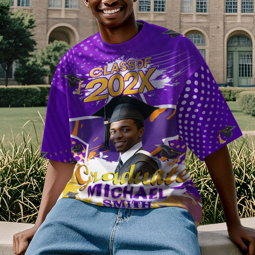 Custom 3D Graduation T-shirt Personalized Name & Year T-shirt Graduation Gift for Him