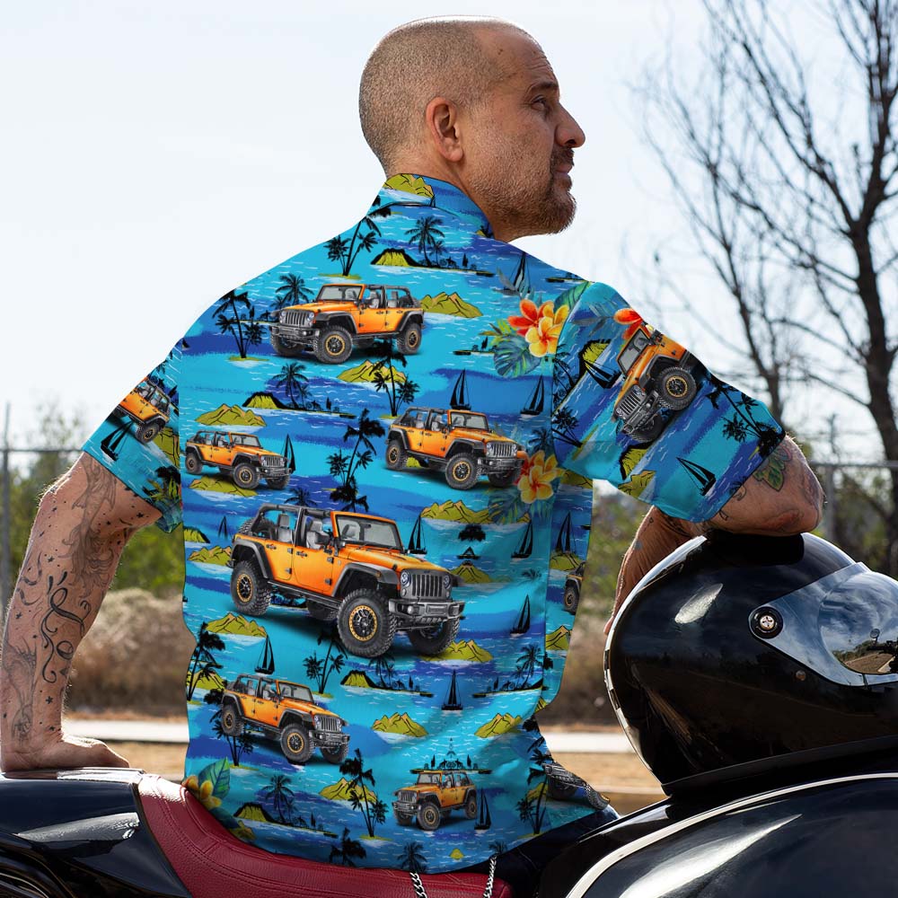 Upload Car Photo Custom Hawaiian Shirts Mountains Personalized Aloha Beach Shirt For Men