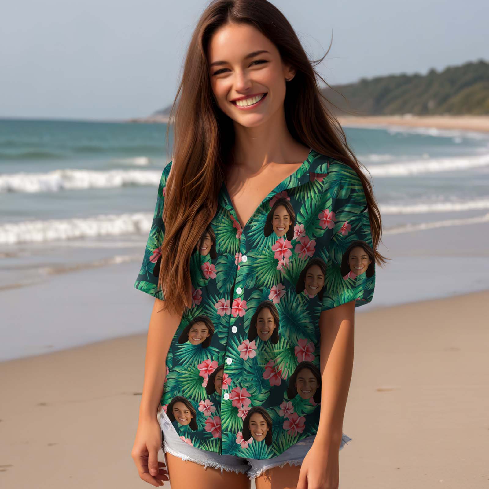 Leafy Bloom - Custom Women Hawaiian Shirt
