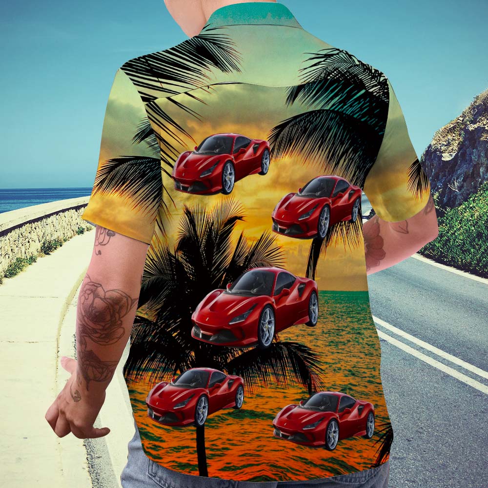 Upload Car Photo Custom Hawaiian Shirts Evening Sunset Aloha Beach Shirt For Men