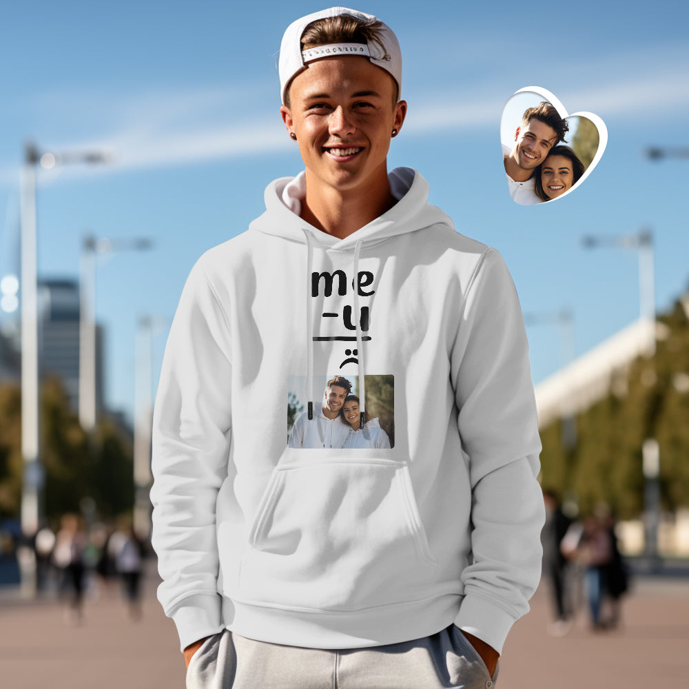 Custom Photo Couple Matching Hoodies Me+U Me-U Personalized Hoodie Valentine's Day Gift - MyHawaiianShirts