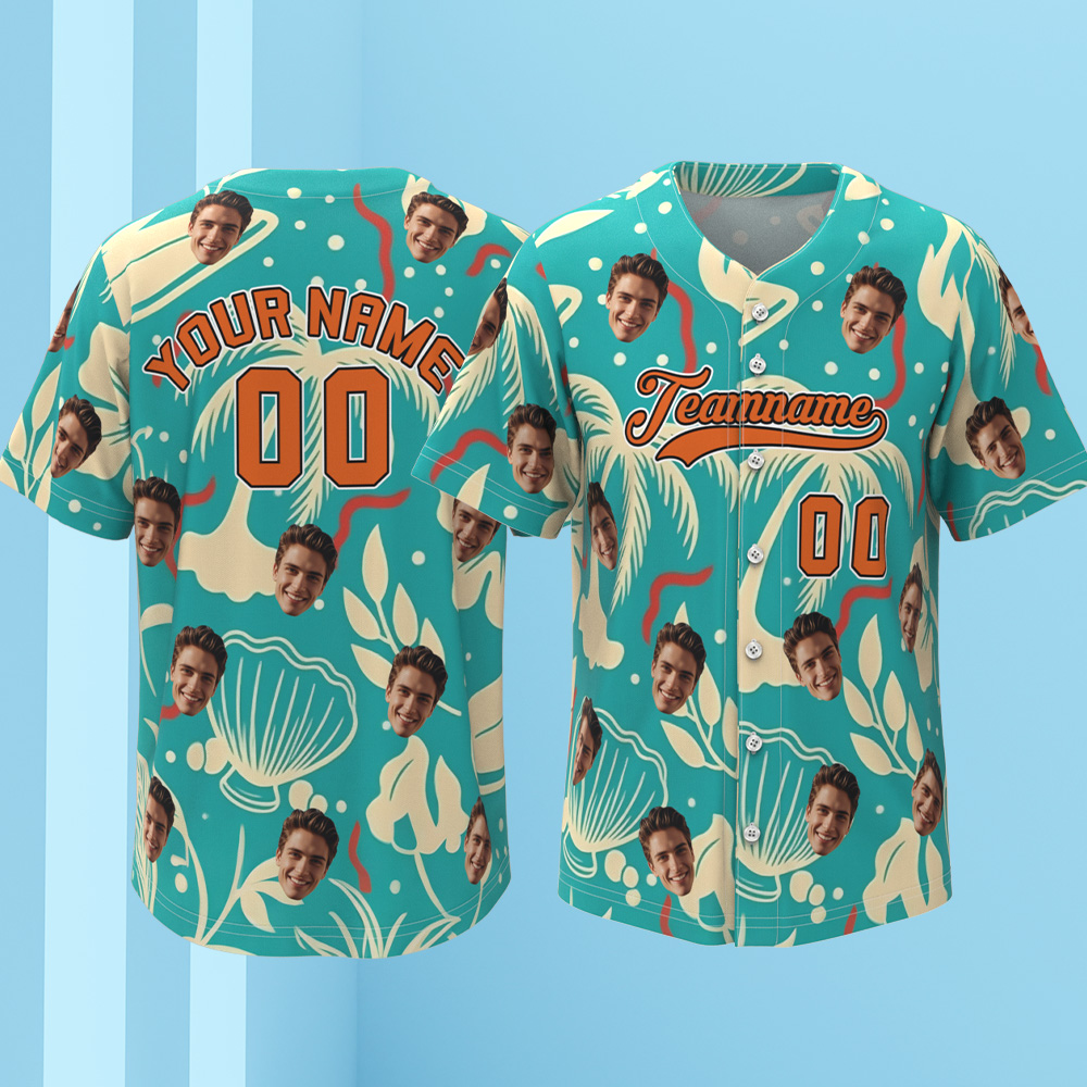Custom Vacation Vibes Hawaiian Baseball Custom Jersey with Tropical Elements Print