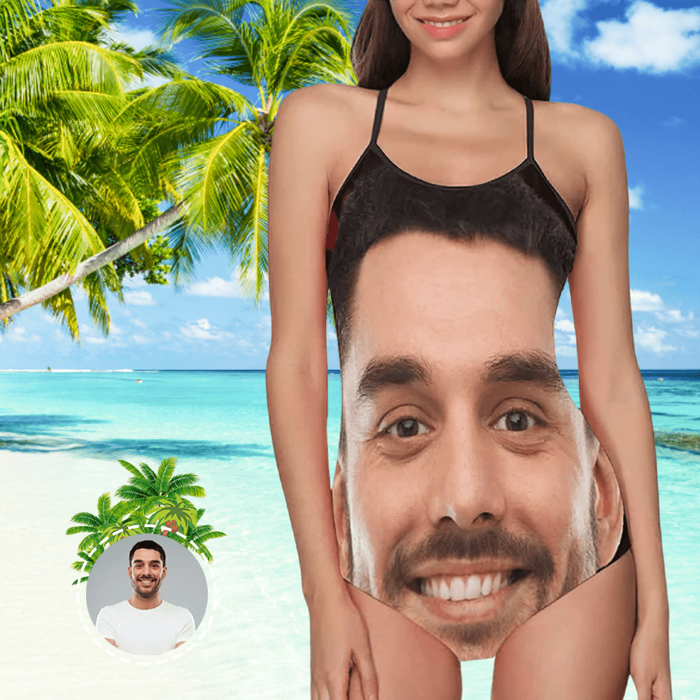 Custom Bathing Suit Face Bachelorette Swimsuit Women's One Piece Bridesmaid Party Swimsuits for Company