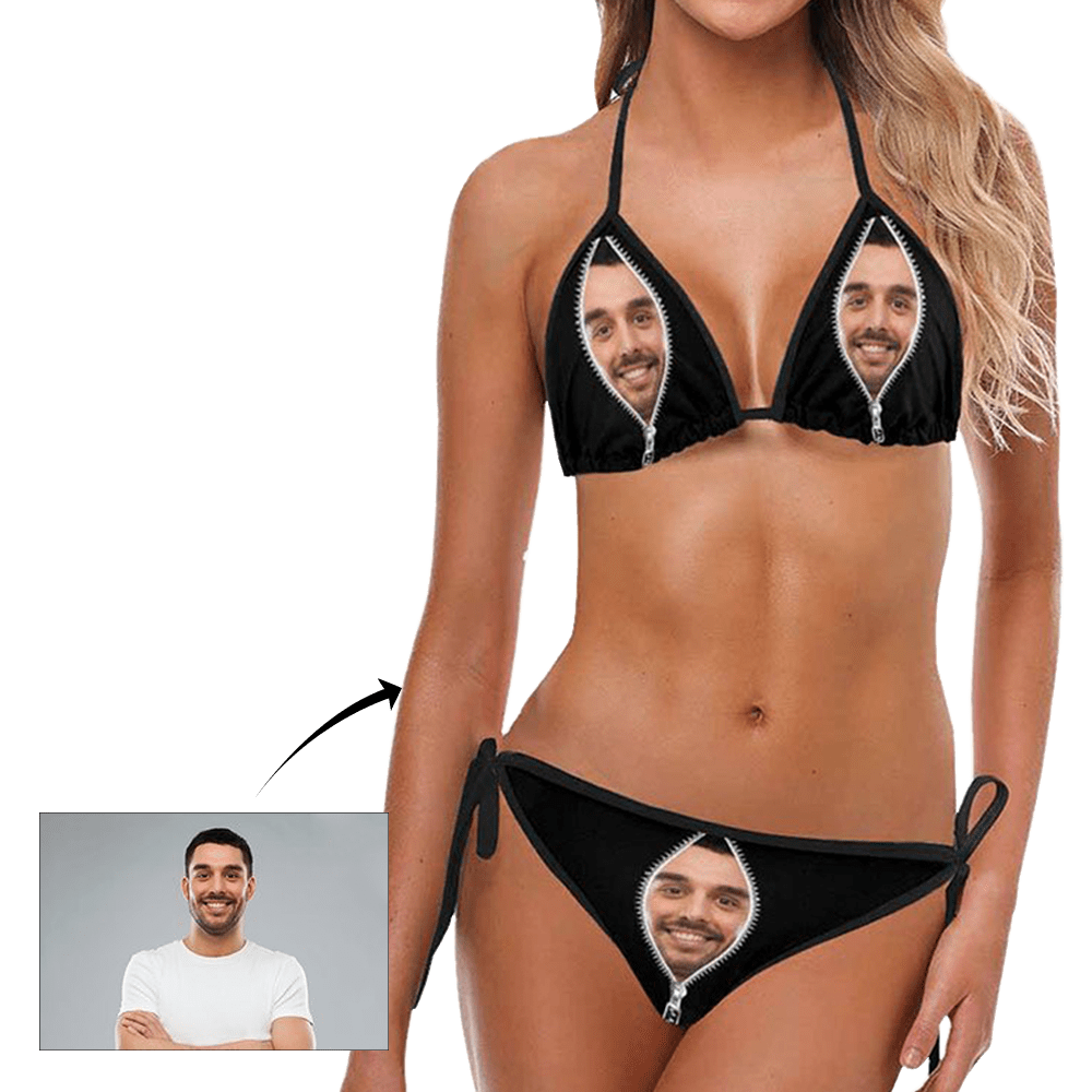 Custom Face Cute Bikini Suit Photo Swimsuit Custom Swimming Suits Valentine's Day Gifts For Girlfriend - Giftlab