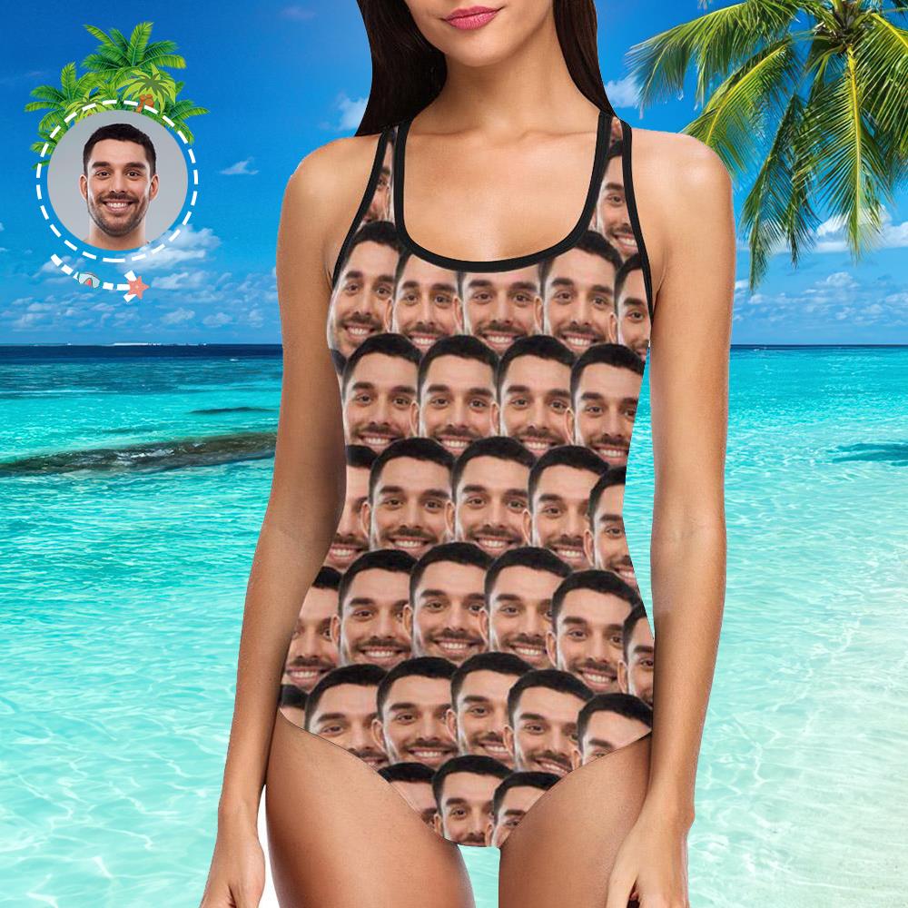 Face Swimsuit One Piece Swimsuit Custom Bathing Suit with Face - Mash