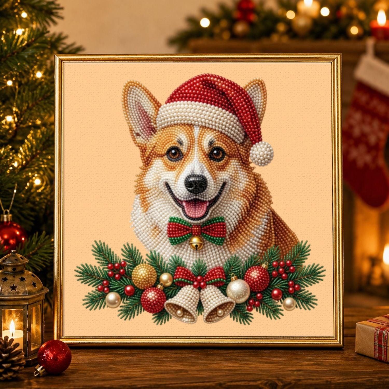 Custom Christmas Pet Pearl Bead Portrait Perfect Gift For Pet Lovers