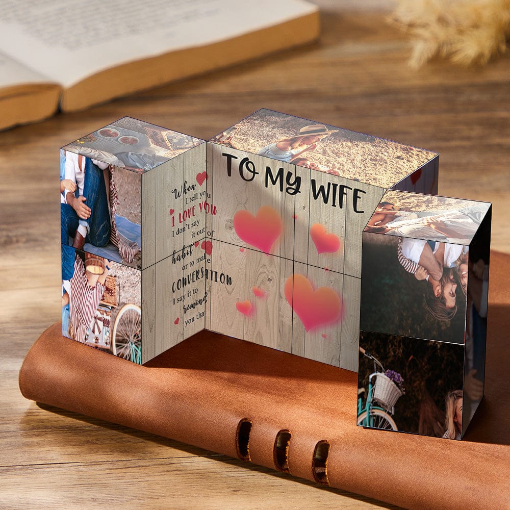 Custom Rubic's Cube Infinity Photo Cube Home Decoration To My Wife - MyHawaiianShirts