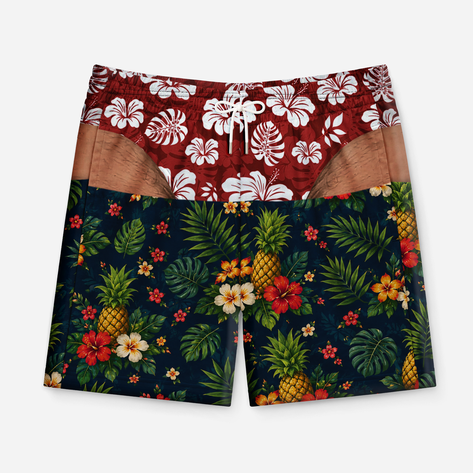 Men's Funny Beach Swim Trunks Cheeky Wave Shorts – Tropical - Personalized Gifts Funny | Boardshorts Hawaii men