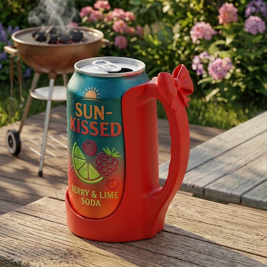 12 oz Can Holder with Ergonomic Handle – Reusable Sleeve for Standard Soda & Beer Cans