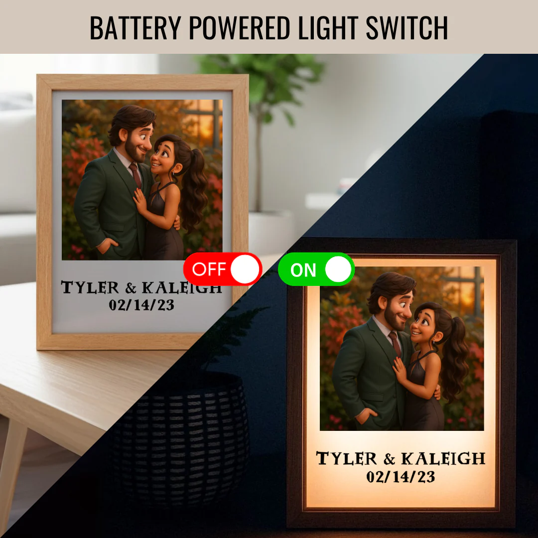 Custom Photo Animated Light Up Picture Frame With Text