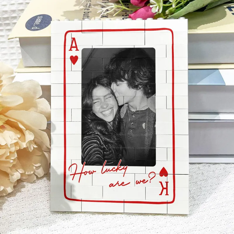 Custom Couple Photo Brick Puzzle Frame – Build Your Love, A Romantic Couple Gift